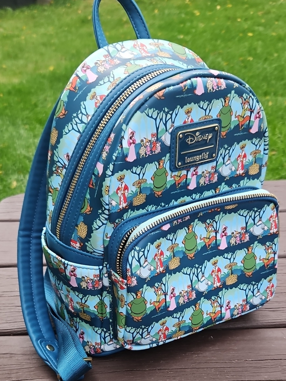 Loungefly Teal and Light Blue Peter Pan Character Mini Backpack